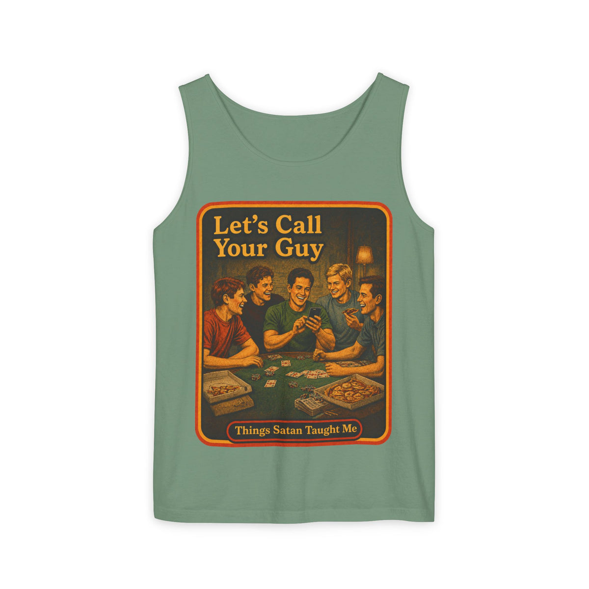 Let's Call Your Guy Wife Beater in Light Green, front