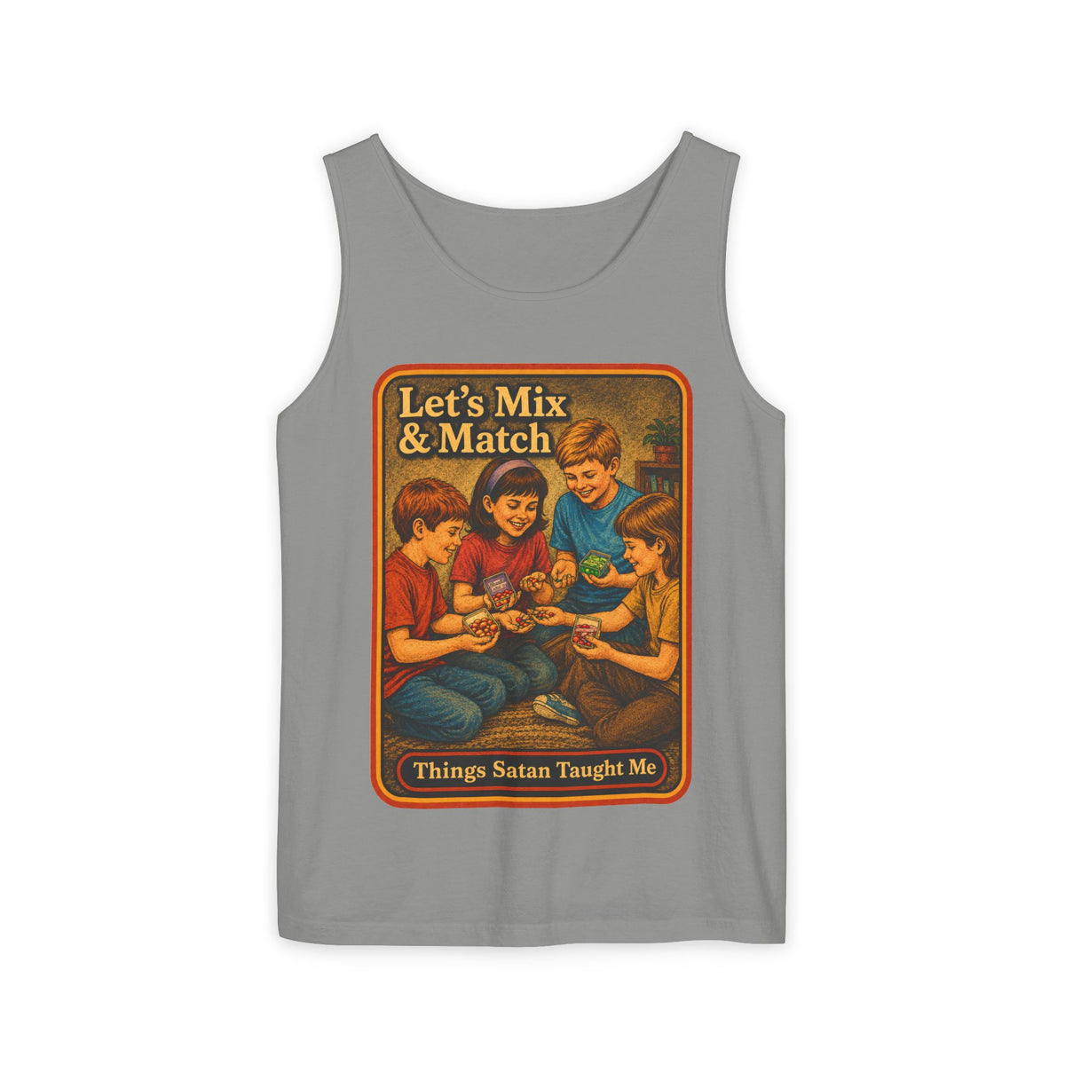 Let's Mix And Match Wife Beater in Granite, front