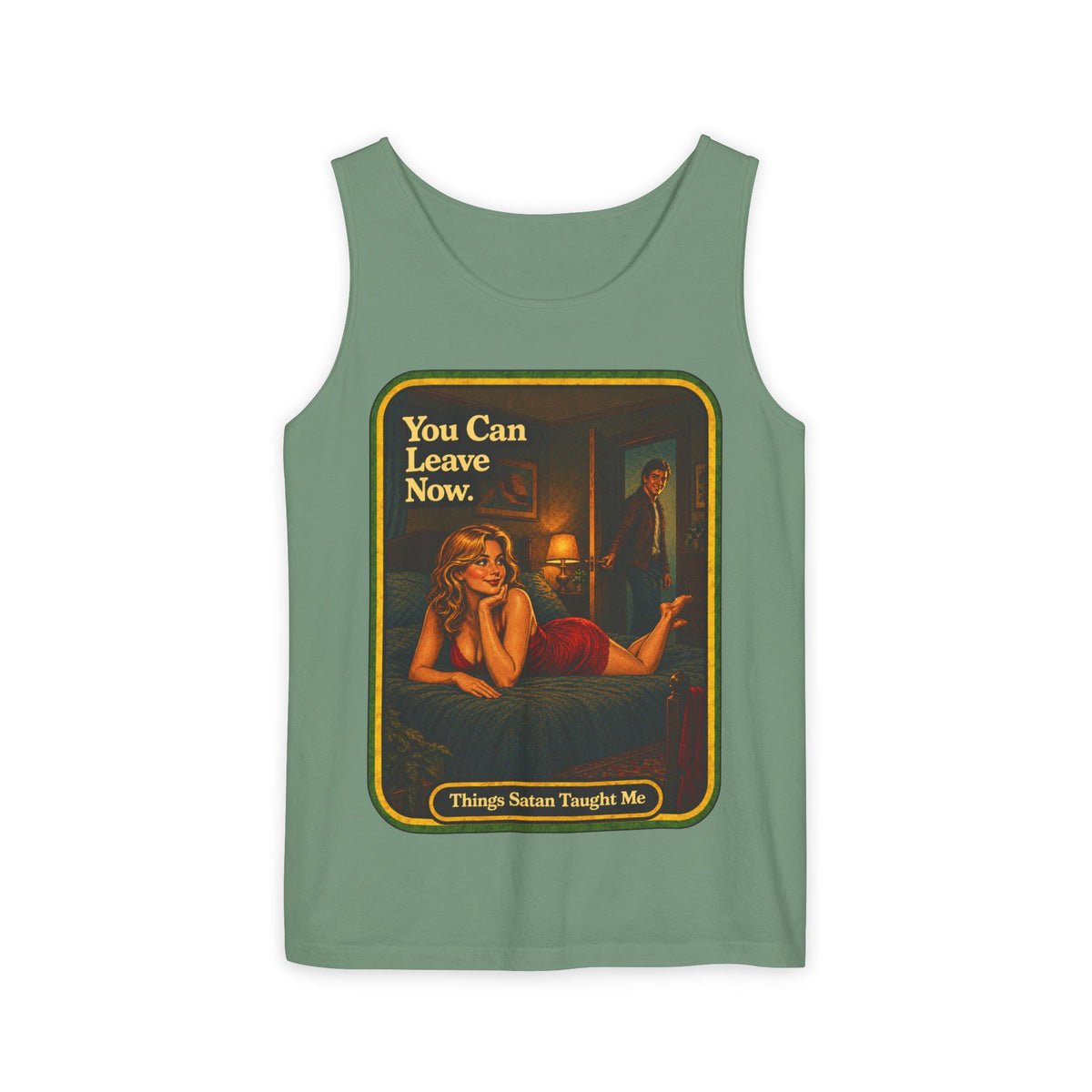 You Can Leave Now Wife Beater in Light Green, front