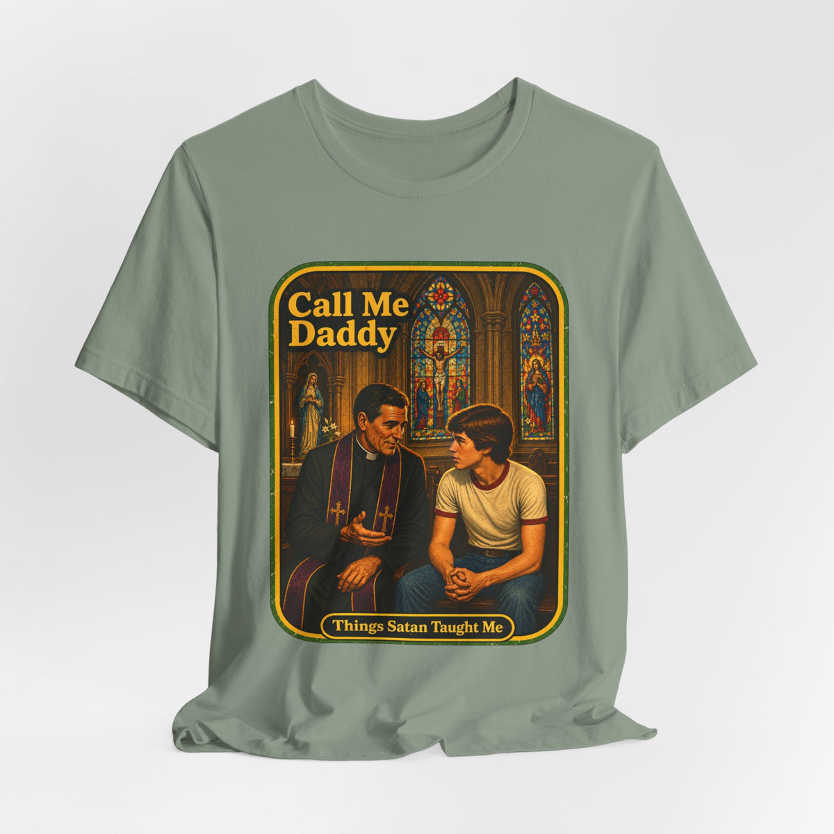 Call Me Daddy Unisex Tee in Sage, view 4