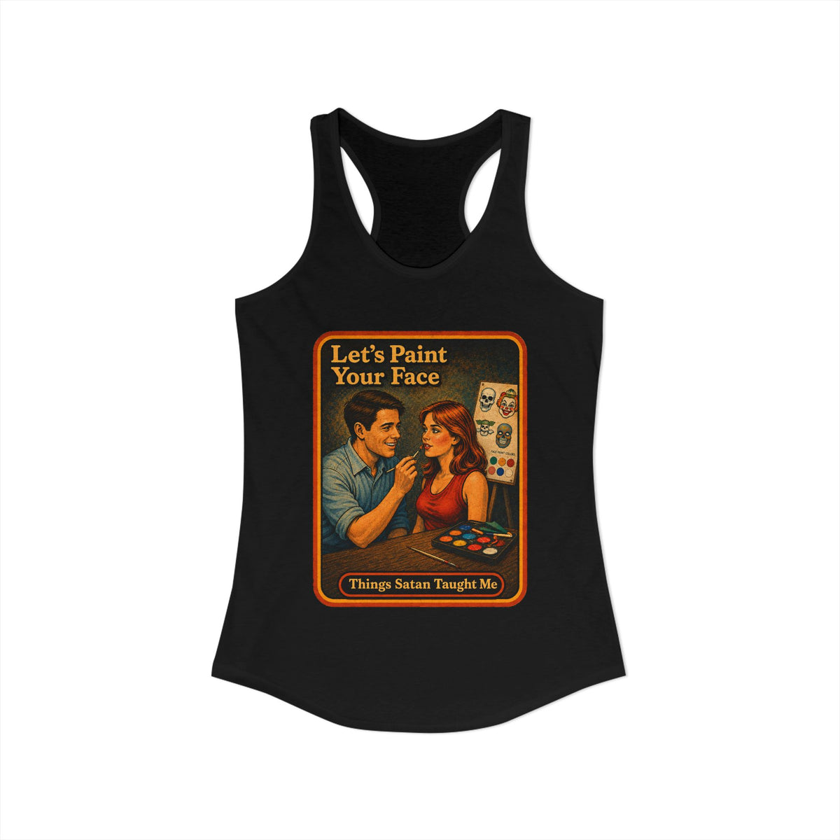 Let's Paint Your Face Racerback Tank in Black, view 2