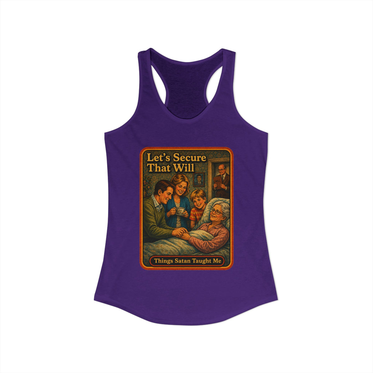 Let's Secure That Will Racerback Tank in Purple Rush, view 2