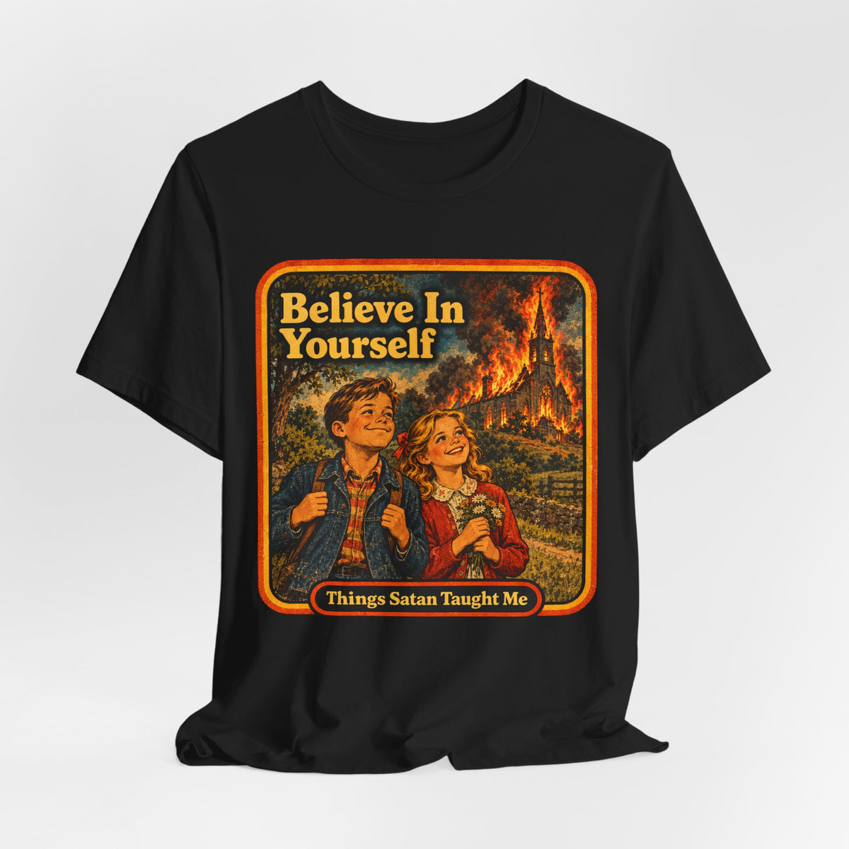 Believe In Yourself Unisex Tee in Black, view 4