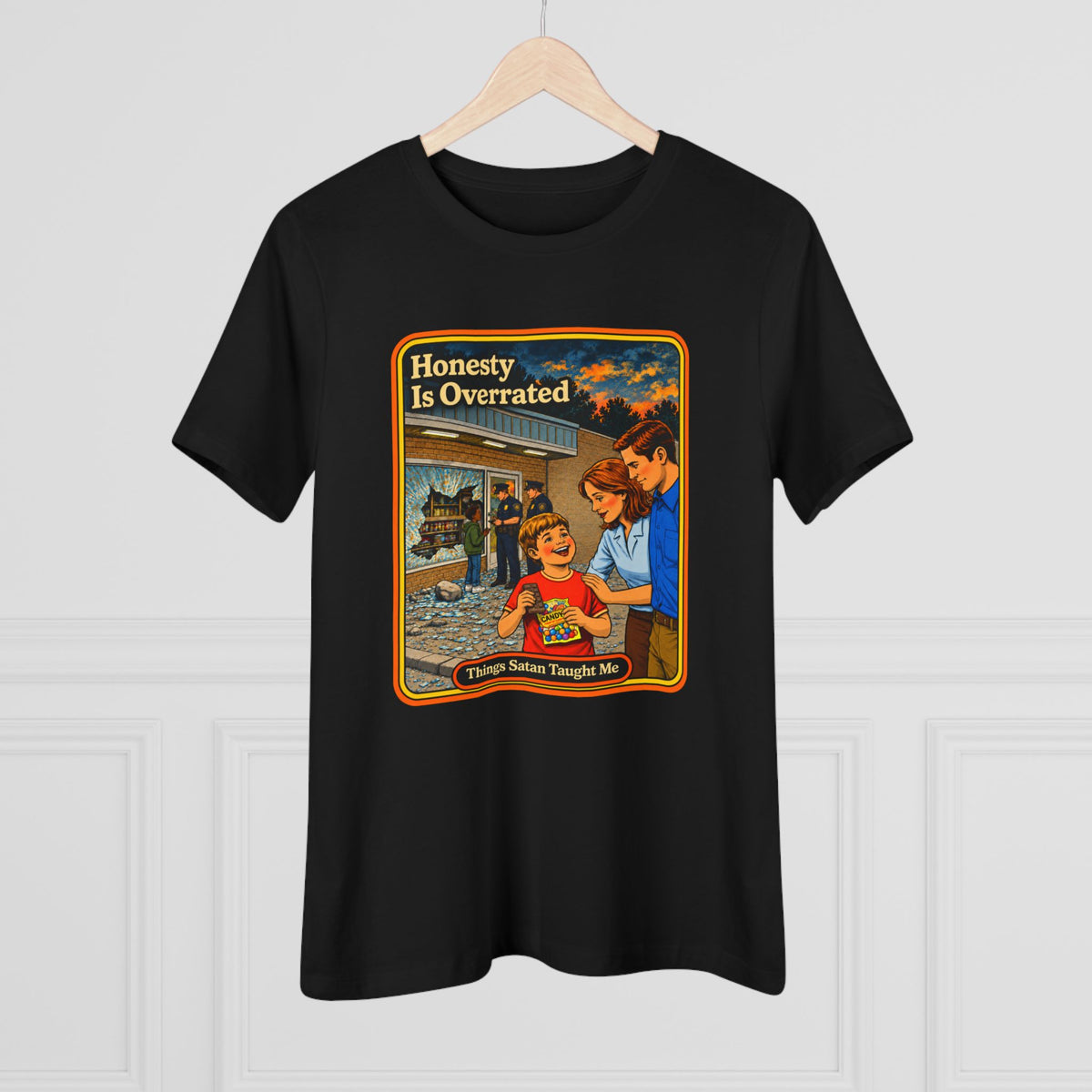 Honesty Is Overrated Women's Tee in Black, view 4