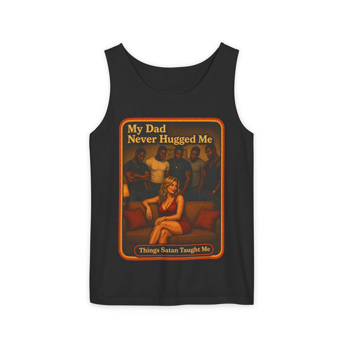 My Dad Never Hugged Me Wife Beater in Black, front