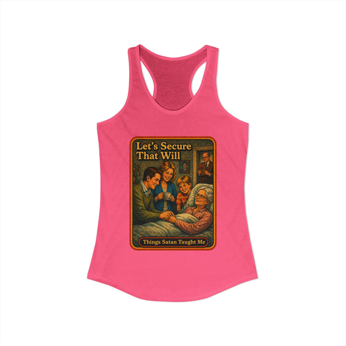 Let's Secure That Will Racerback Tank in Hot Pink, view 2