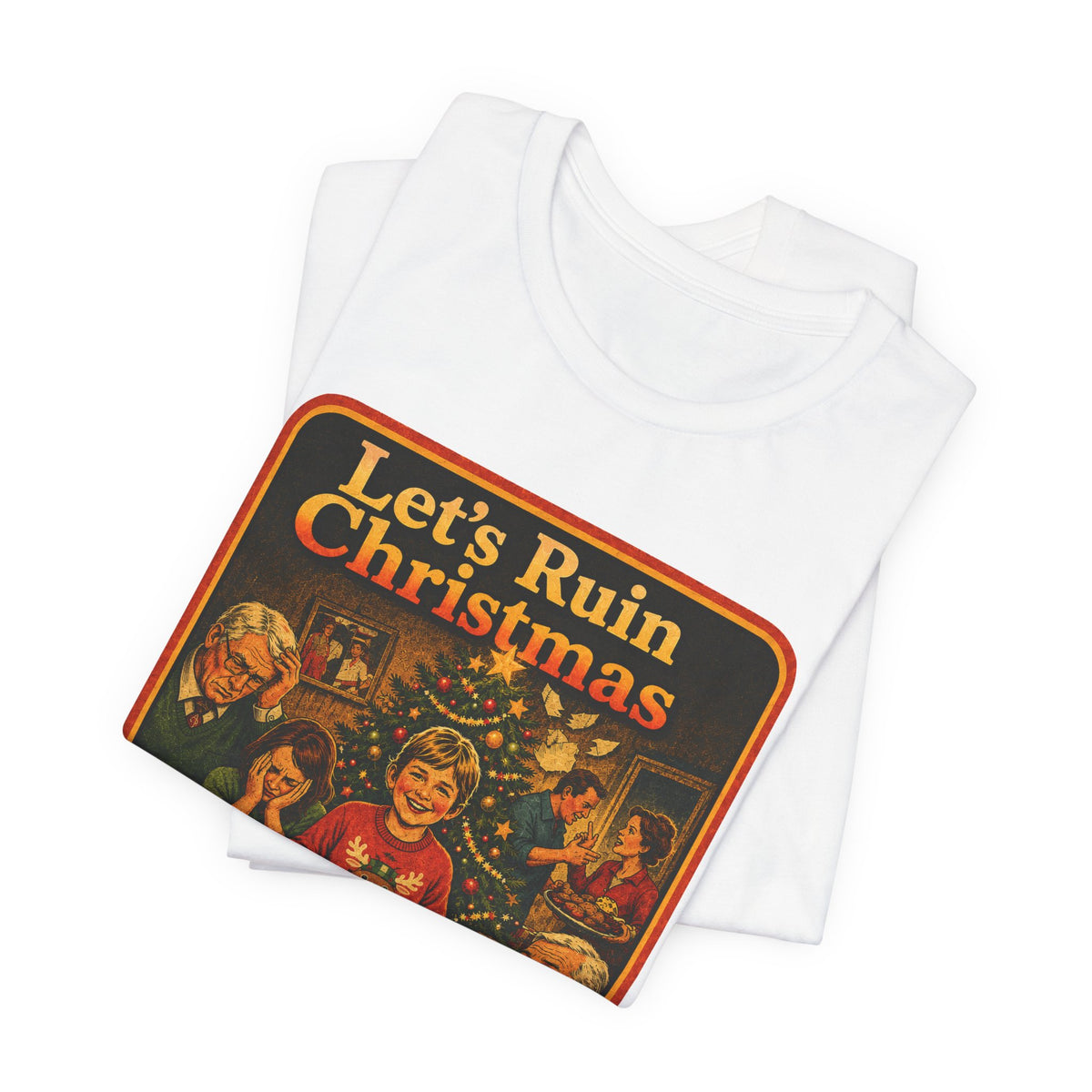Let's Ruin Christmas Unisex Tee in White, view 3