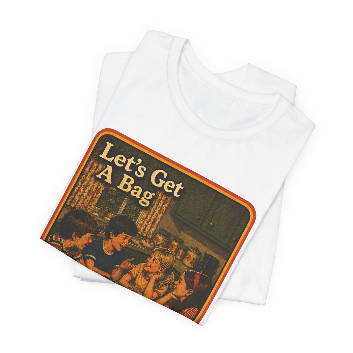 Let's Get Another Bag Unisex Tee in White, view 3