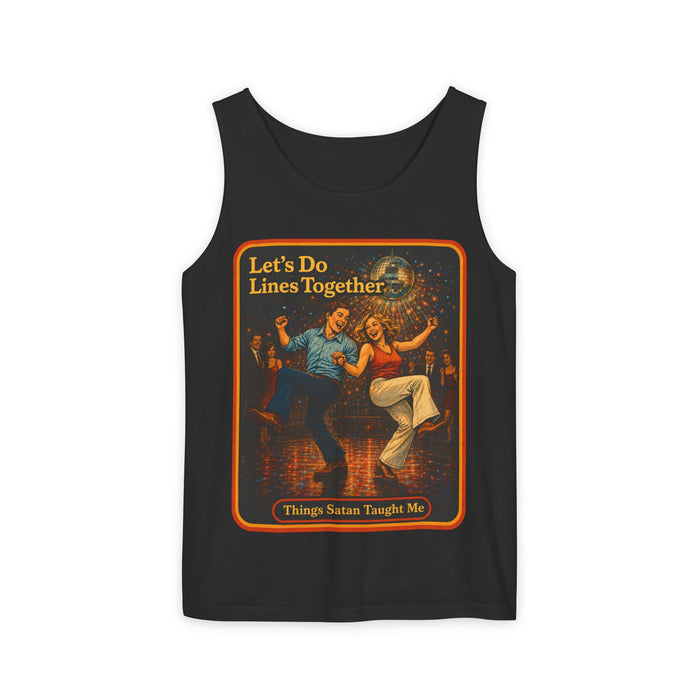 Let's Do Lines Together Wife Beater in black
