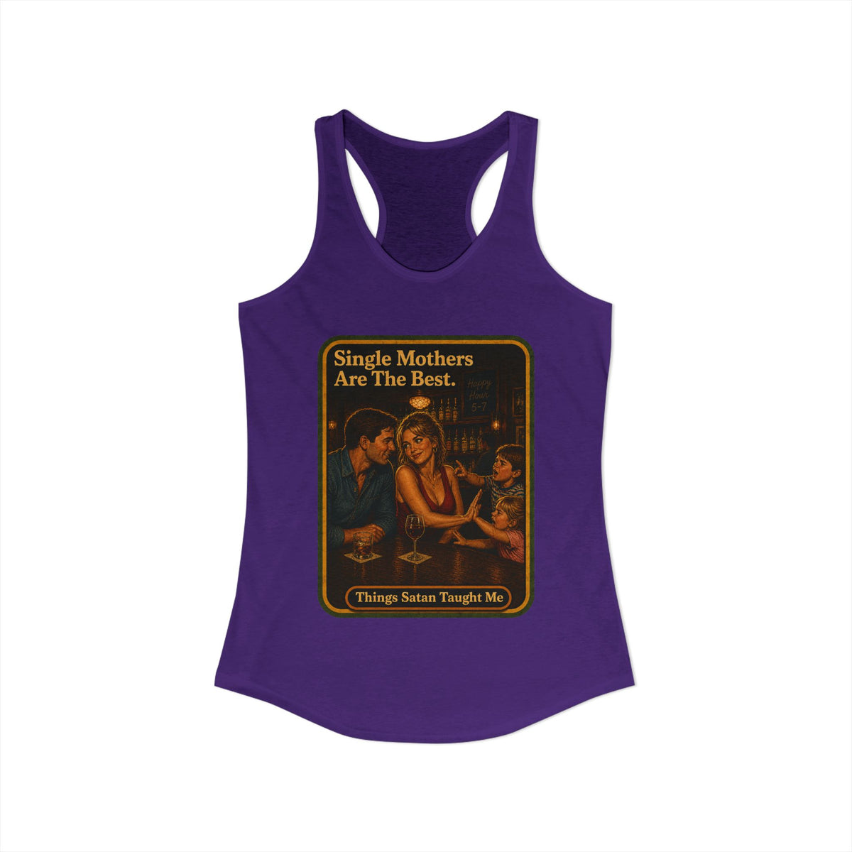 Single Mothers Are The Best Racerback Tank in Purple Rush, view 2