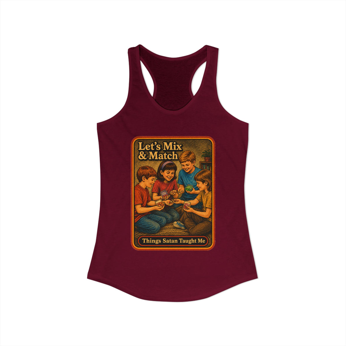 Let's Mix And Match Racerback Tank in Cardinal Red, view 2