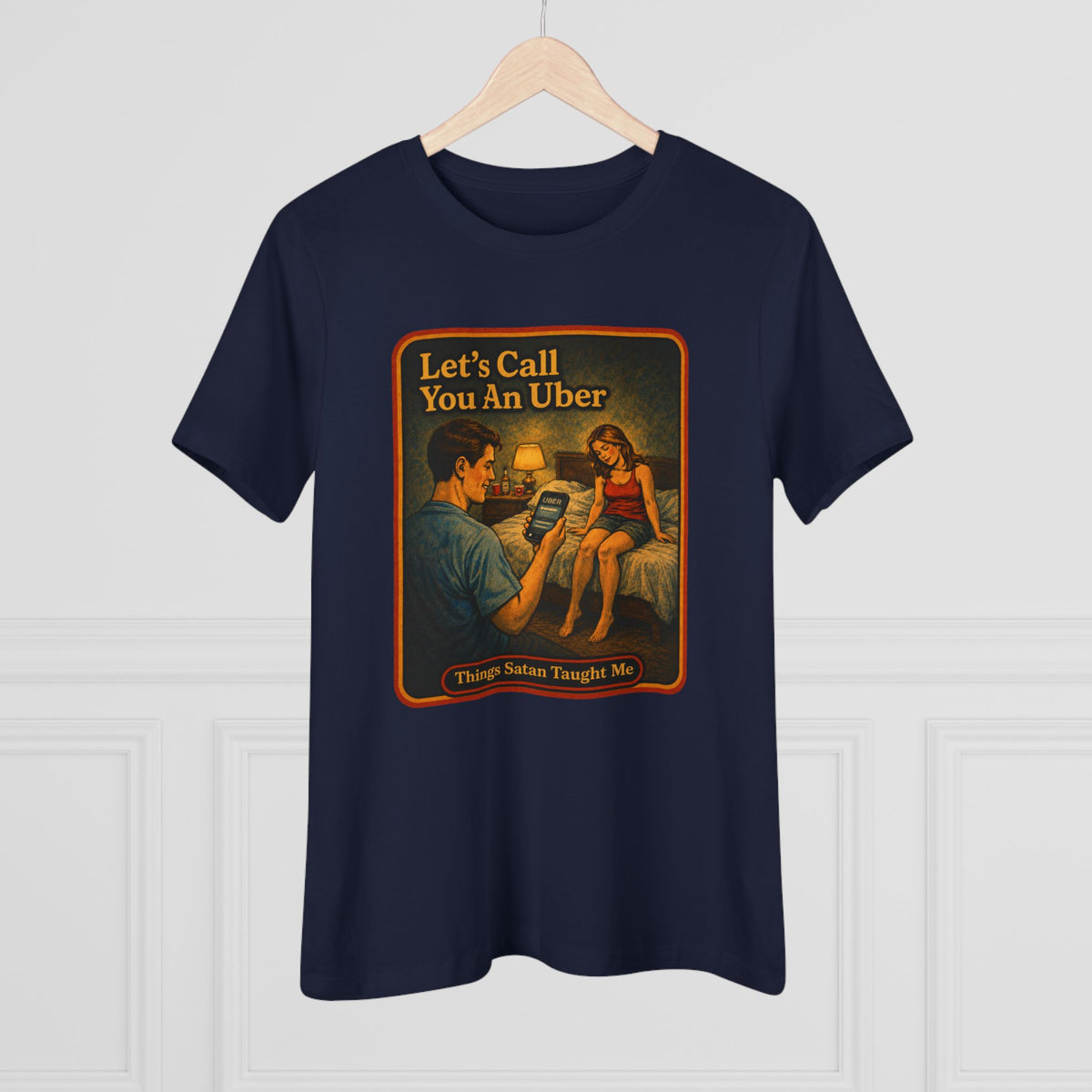 Let's Call You An Uber Women's Tee in Navy, view 4
