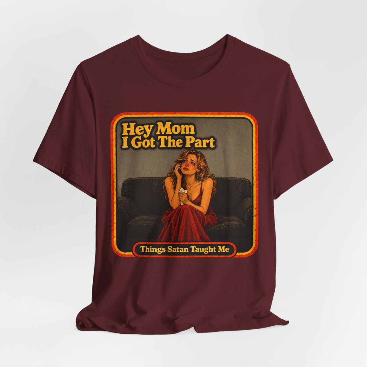 Hey Mom, I Got The Part Unisex Tee in Maroon, view 4