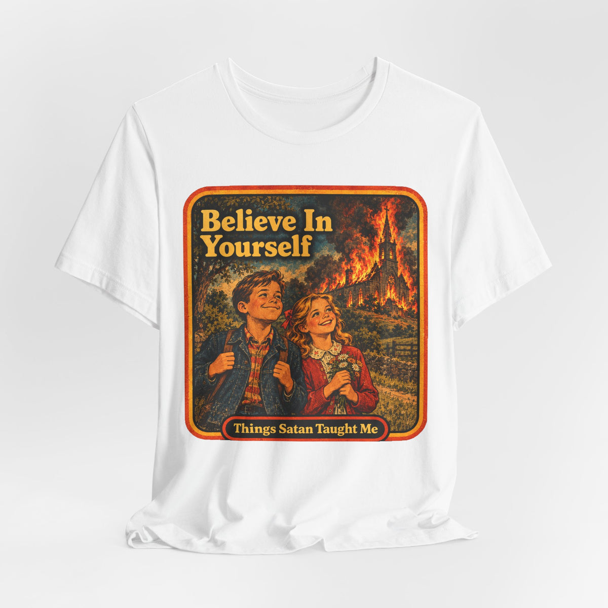 Believe In Yourself Unisex Tee in White, view 4
