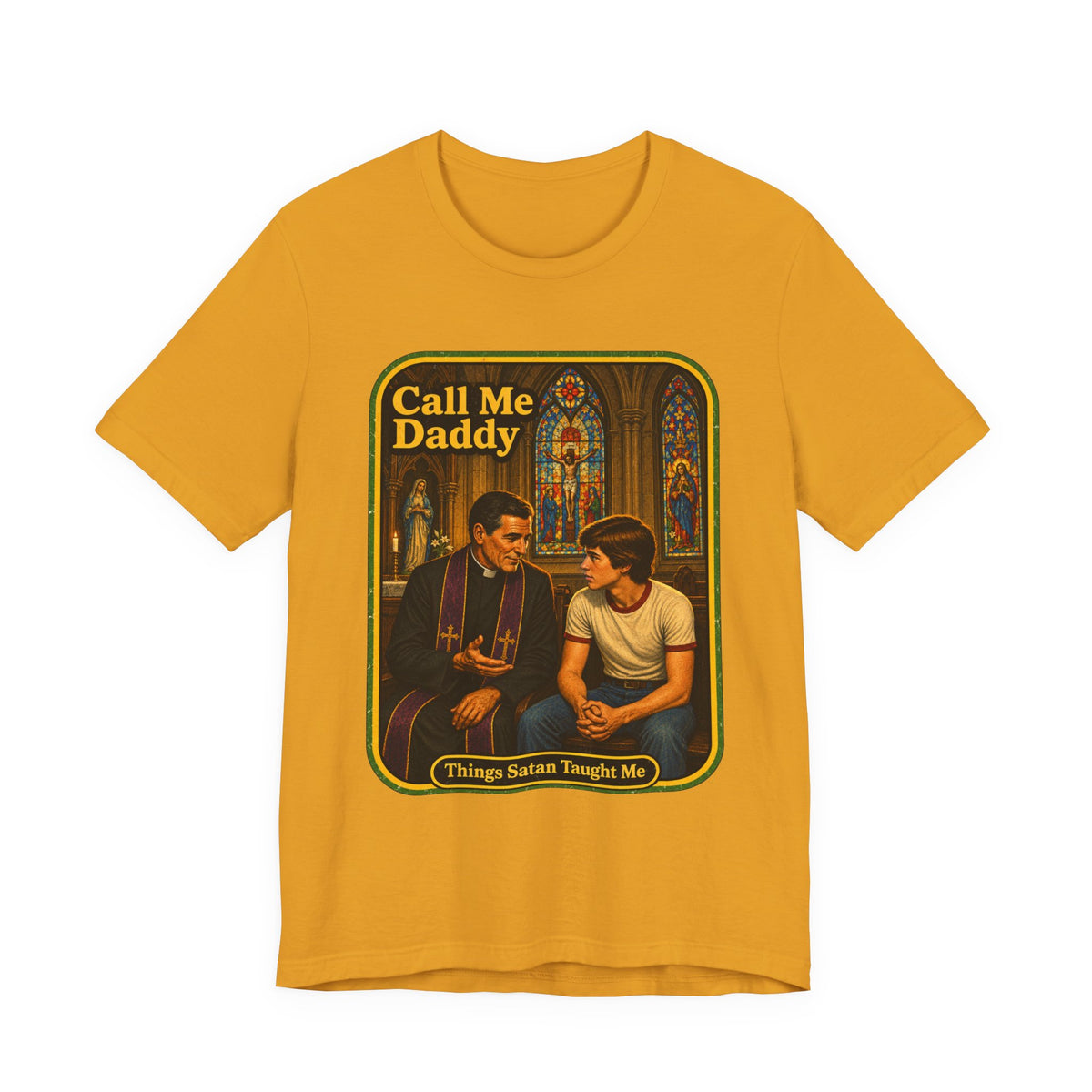 Call Me Daddy Unisex Tee in Mustard, front
