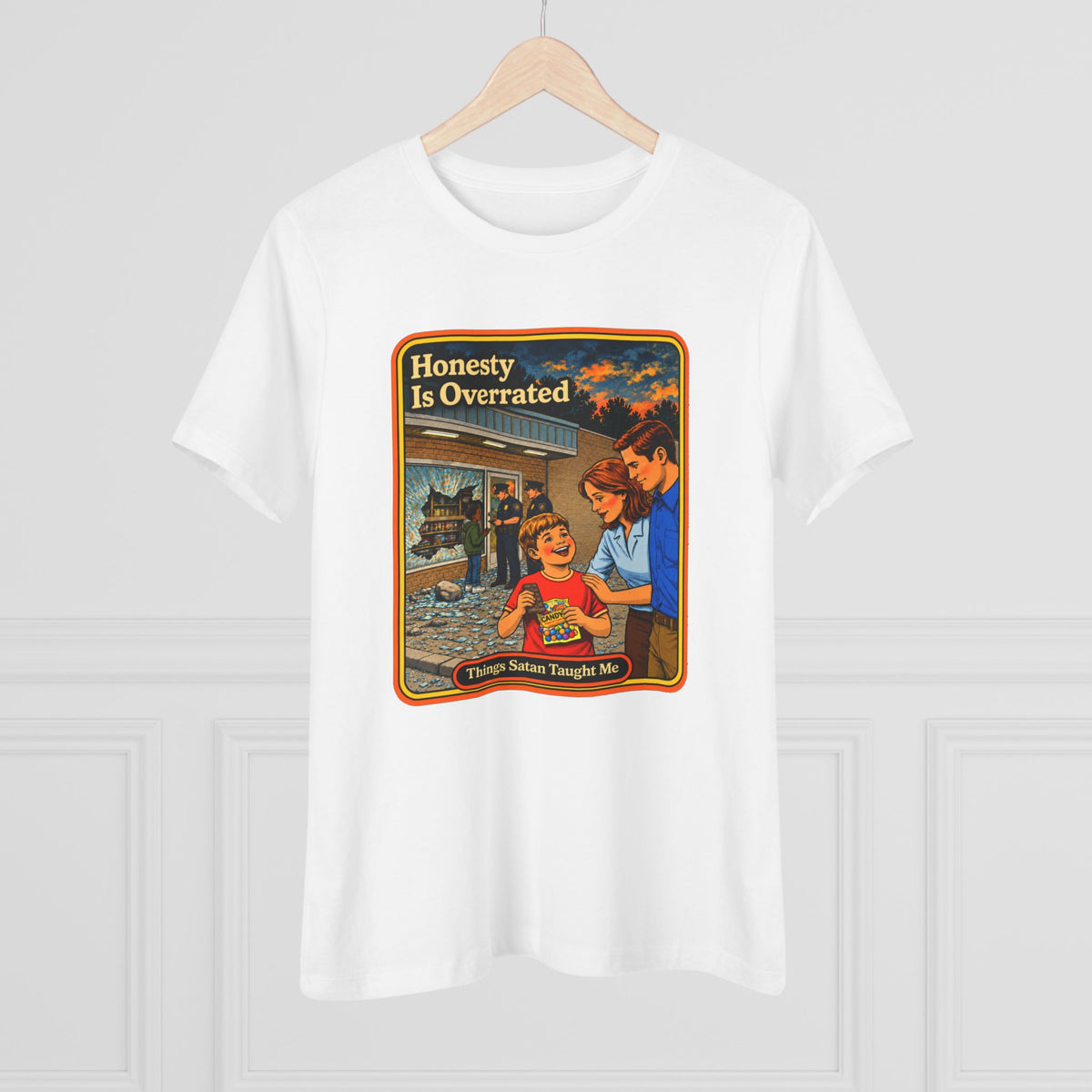 Honesty Is Overrated Women's Tee in White, view 4
