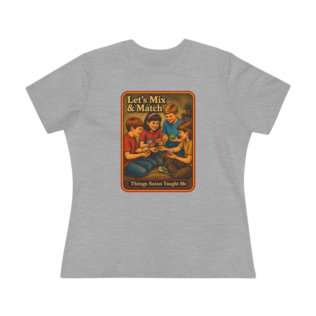 Let's Mix And Match Women's Tee in Athletic Heather, front