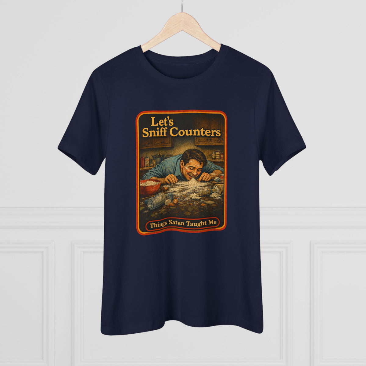 Let's Sniff Counters Women's Tee in Navy, view 4