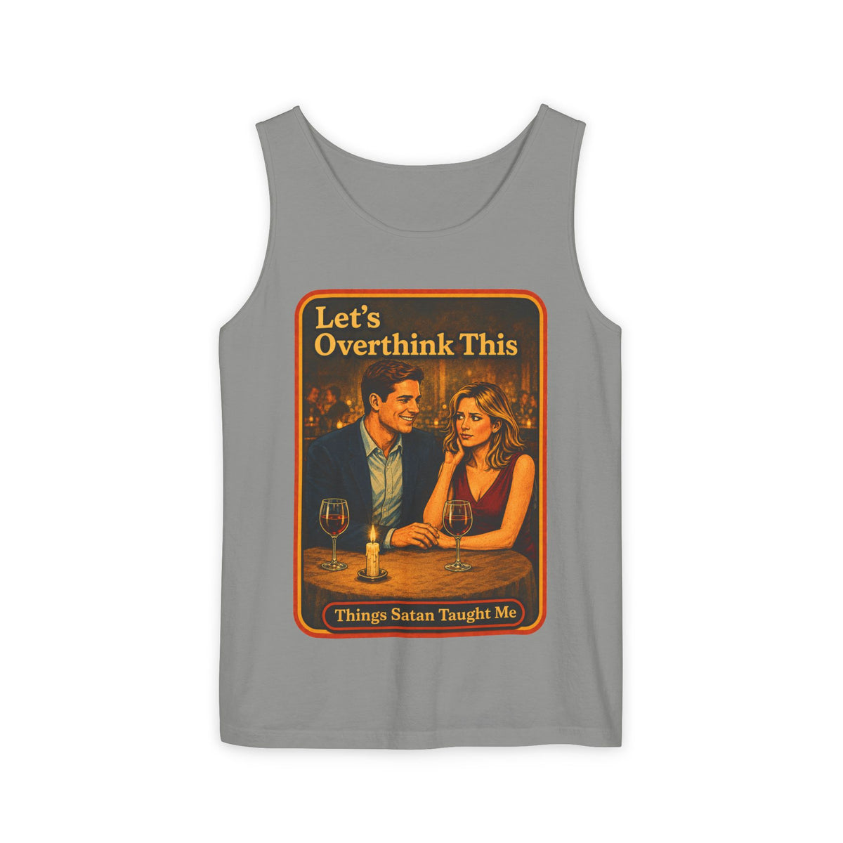 Let's Overthink This Wife Beater in Granite, front