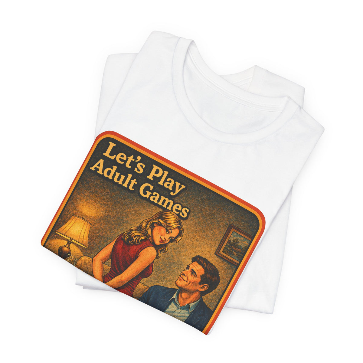 Let's Play Adult Games Unisex Tee in White, view 3