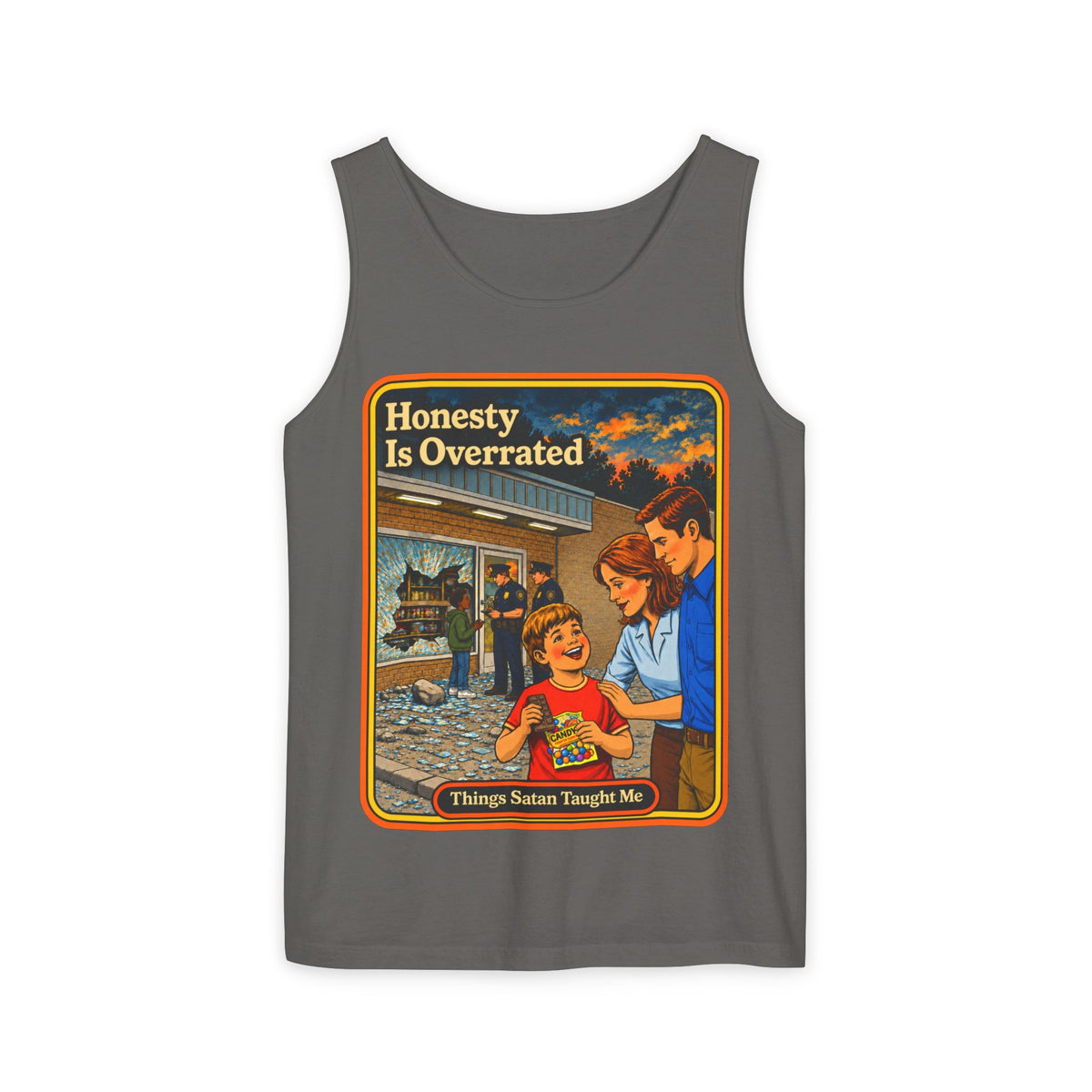 Honesty Is Overrated Wife Beater in Pepper, front