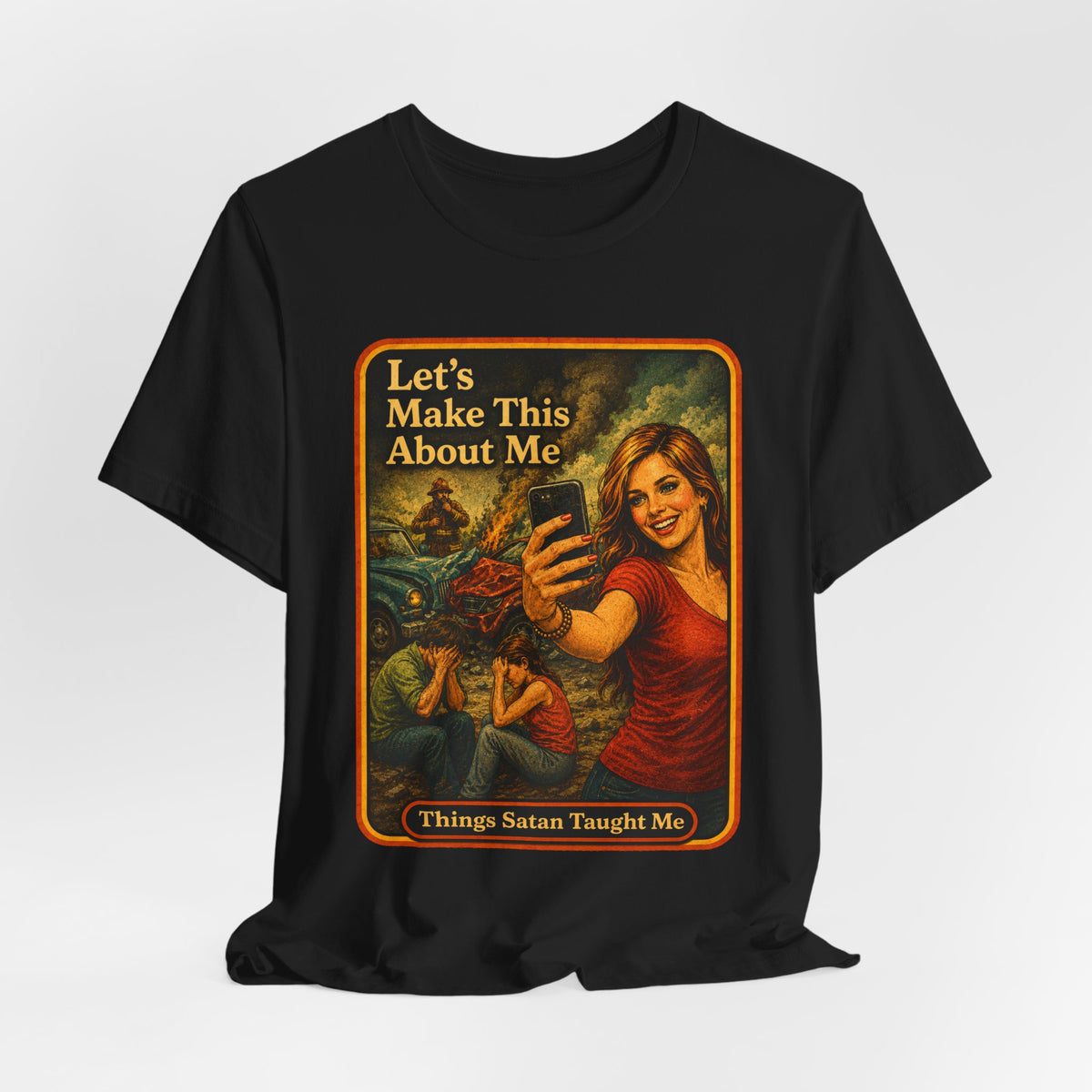 Let's Make This About Me Unisex Tee in Black, view 4