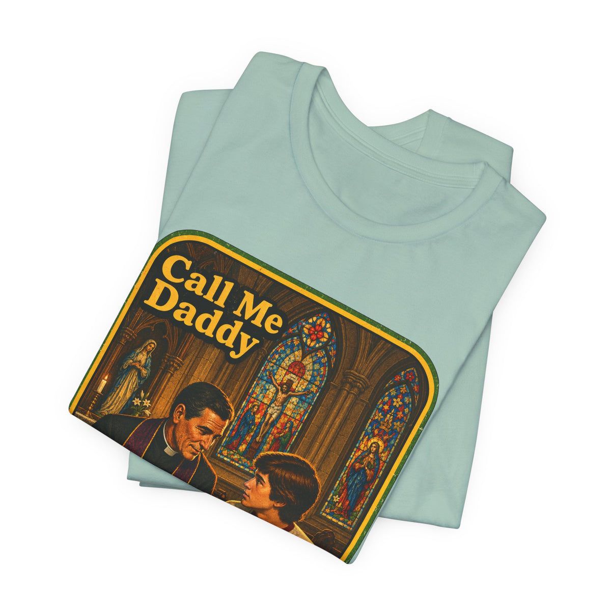 Call Me Daddy Unisex Tee in Dusty Blue, view 3