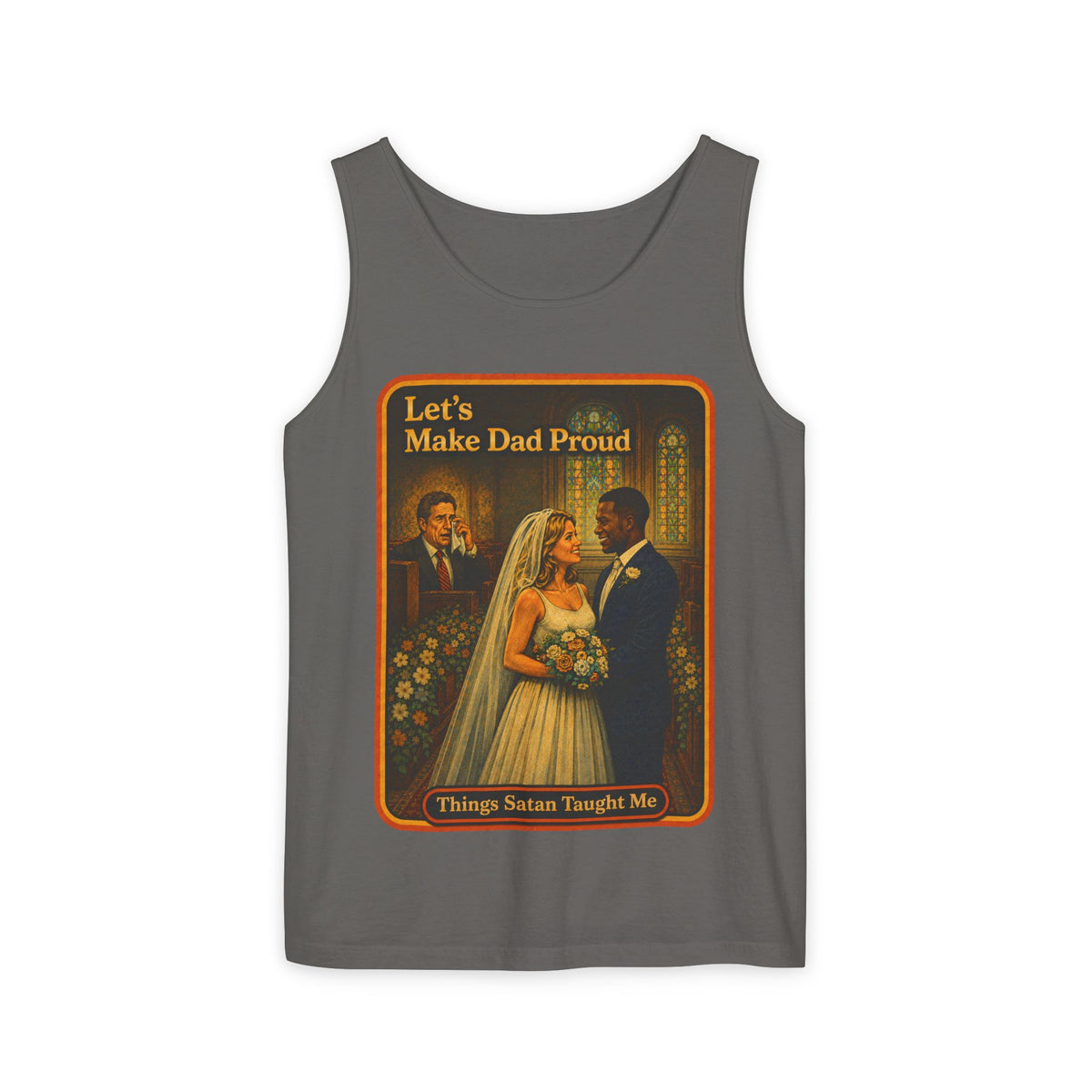 Let's Make Dad Proud No. 2 Wife Beater in Pepper, front