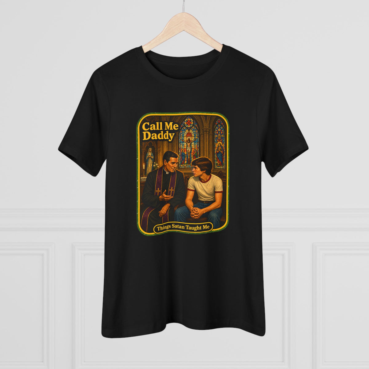 Call Me Daddy Women's Tee in Black, view 4