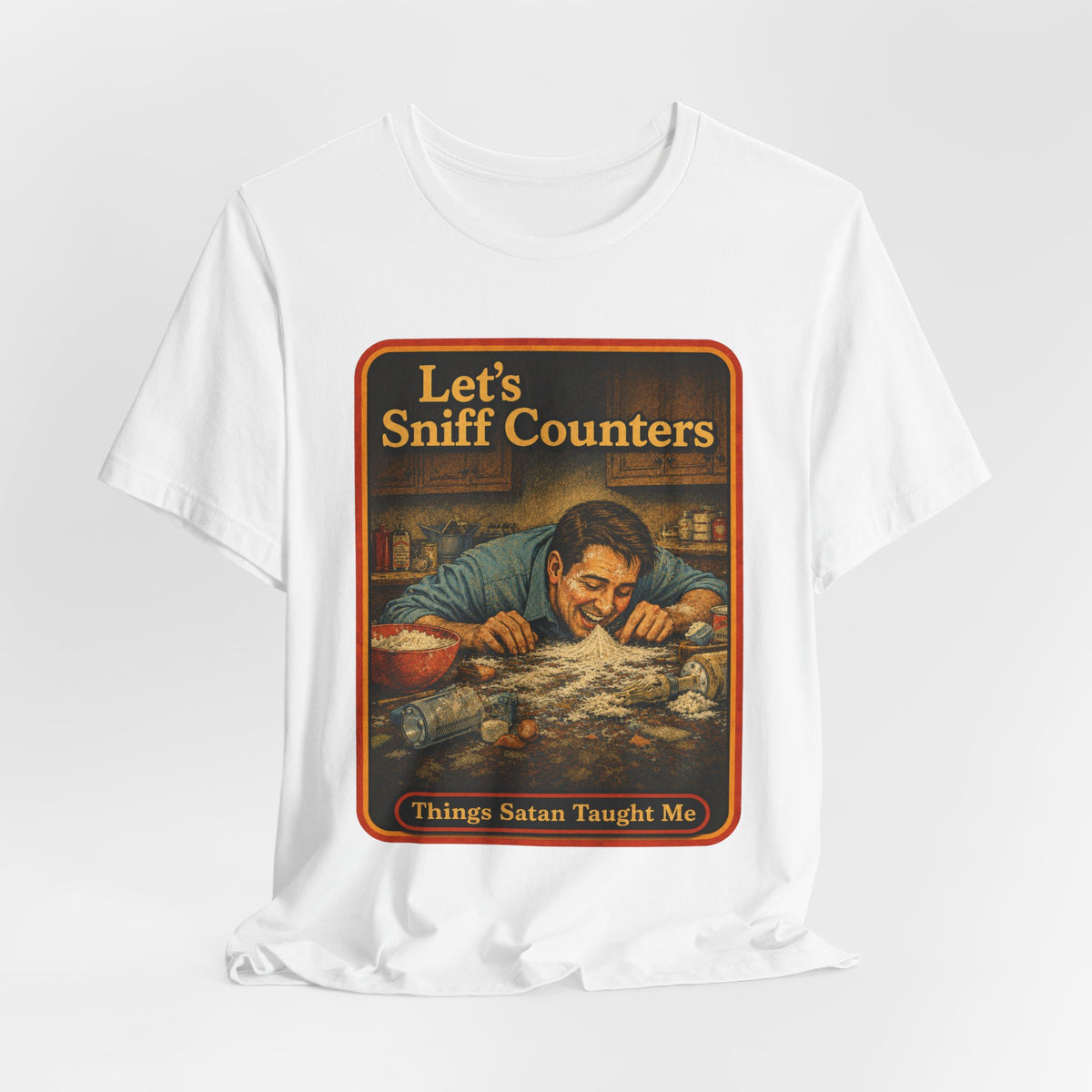Let's Sniff Counters Unisex Tee in White, view 4