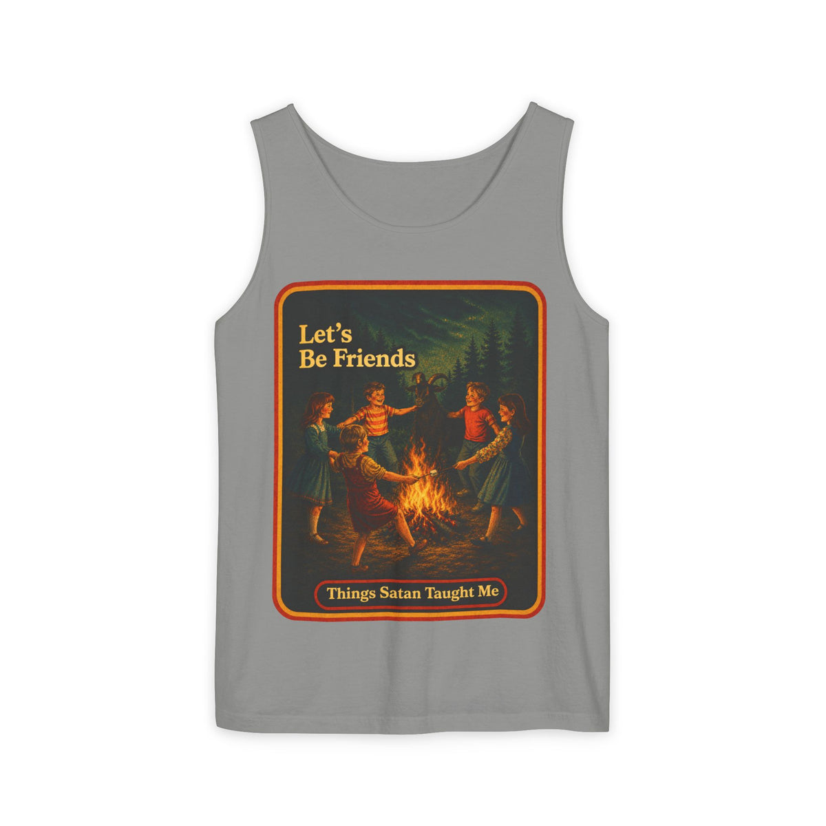 Let's Be Friends Wife Beater in Granite, front