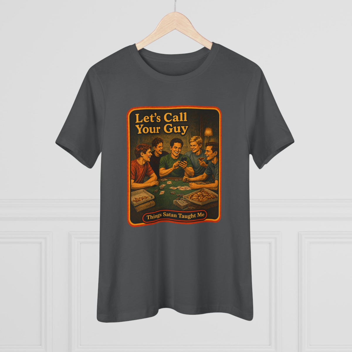 Let's Call Your Guy Women's Tee in Asphalt, view 4
