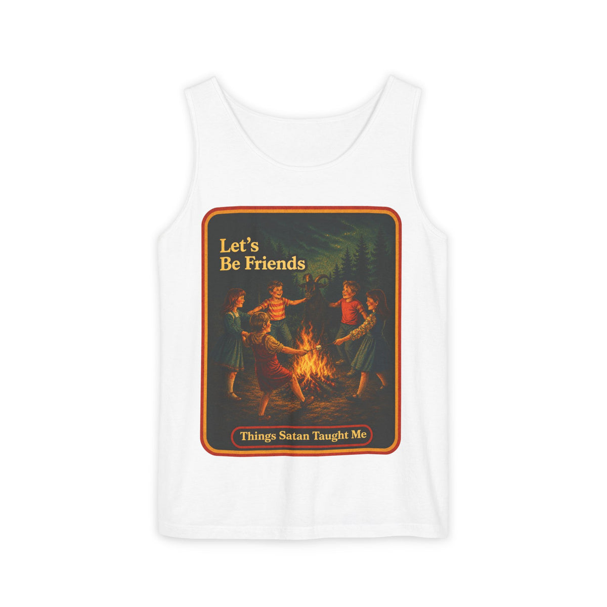 Let's Be Friends Wife Beater in White, front
