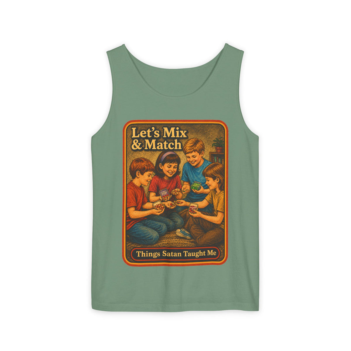 Let's Mix And Match Wife Beater in Light Green, front