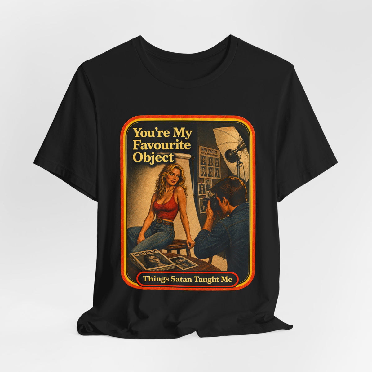 You're My Favourite Object Unisex Tee in Black, view 4