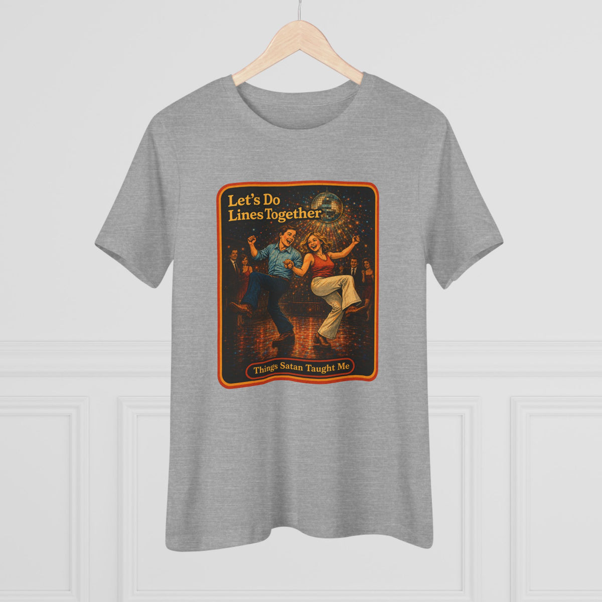 Let's Do Lines Together Women's Tee in Athletic Heather, view 4