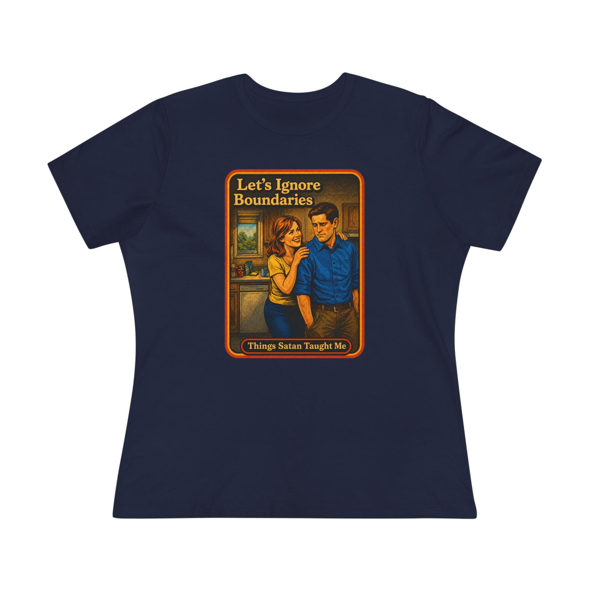 Let's Ignore Boundaries Women's Tee in Navy, front