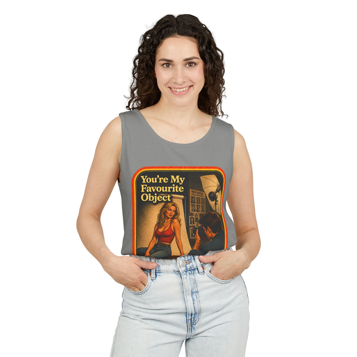 You're My Favourite Object Wife Beater in Granite, view 3
