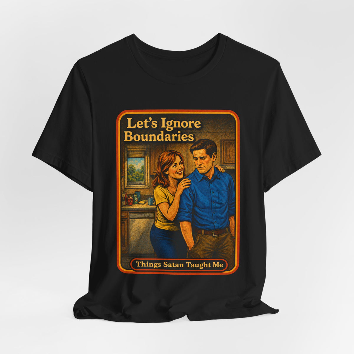 Let's Ignore Boundaries Unisex Tee in Black, view 4