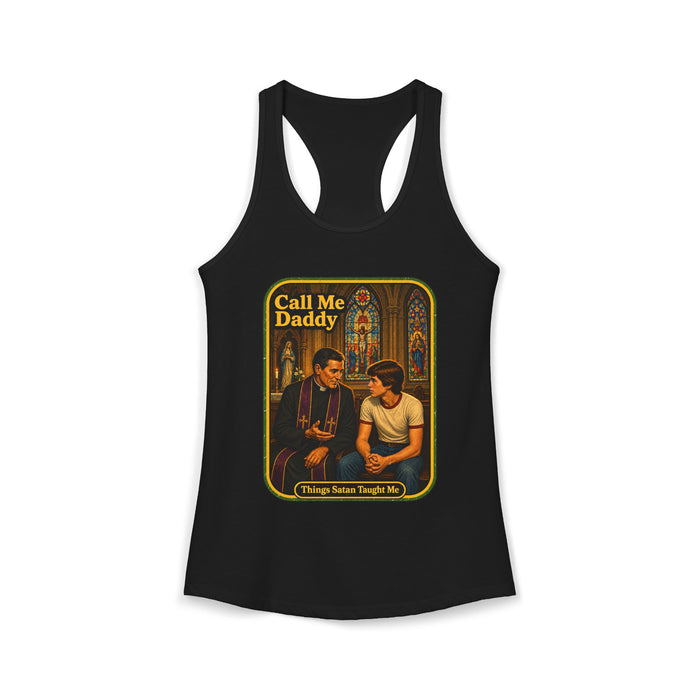 Call Me Daddy Racerback Tank in black