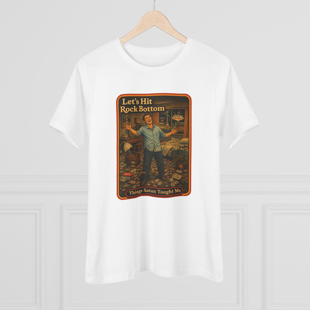 Let's Hit Rock Bottom Women's Tee in White, view 4