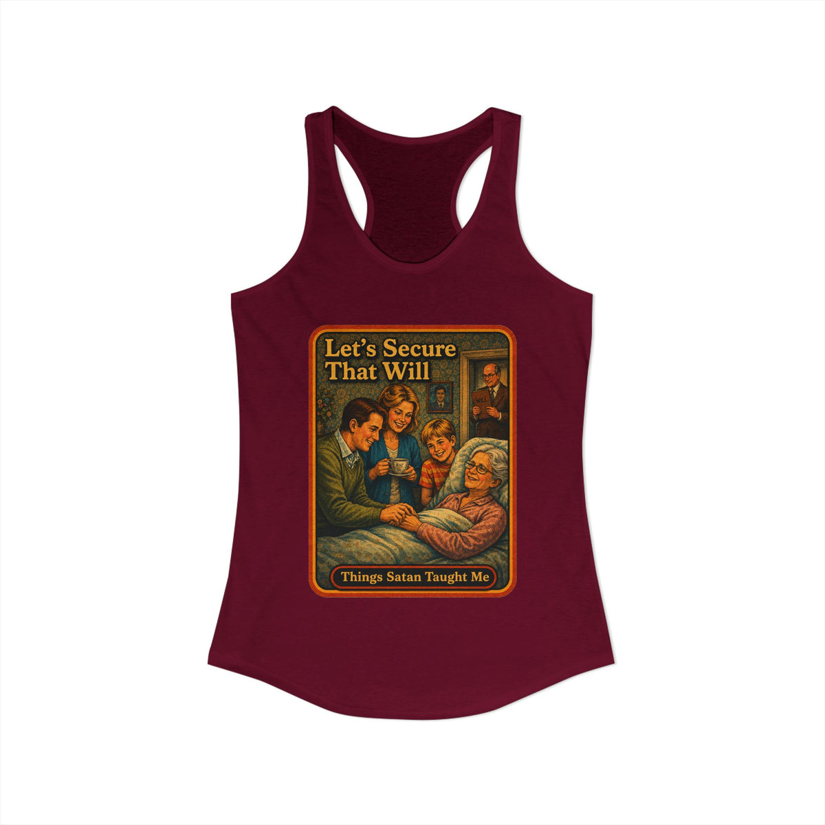 Let's Secure That Will Racerback Tank in Cardinal Red, view 2