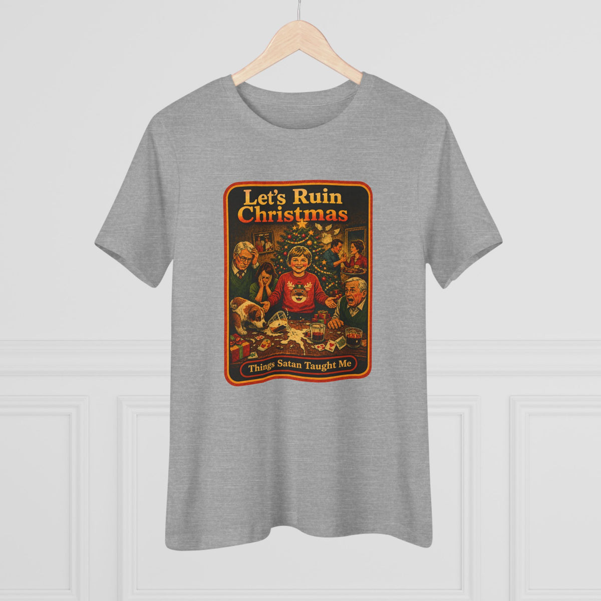 Let's Ruin Christmas Women's Tee in Athletic Heather, view 4