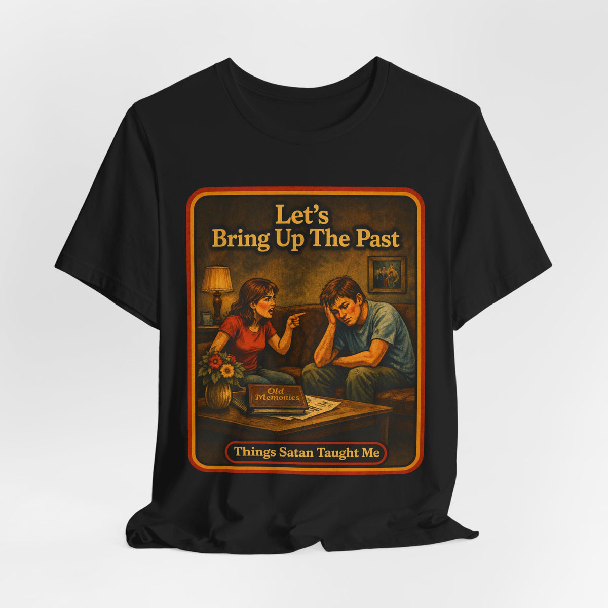 Let's Bring Up The Past Unisex Tee in Black, view 4