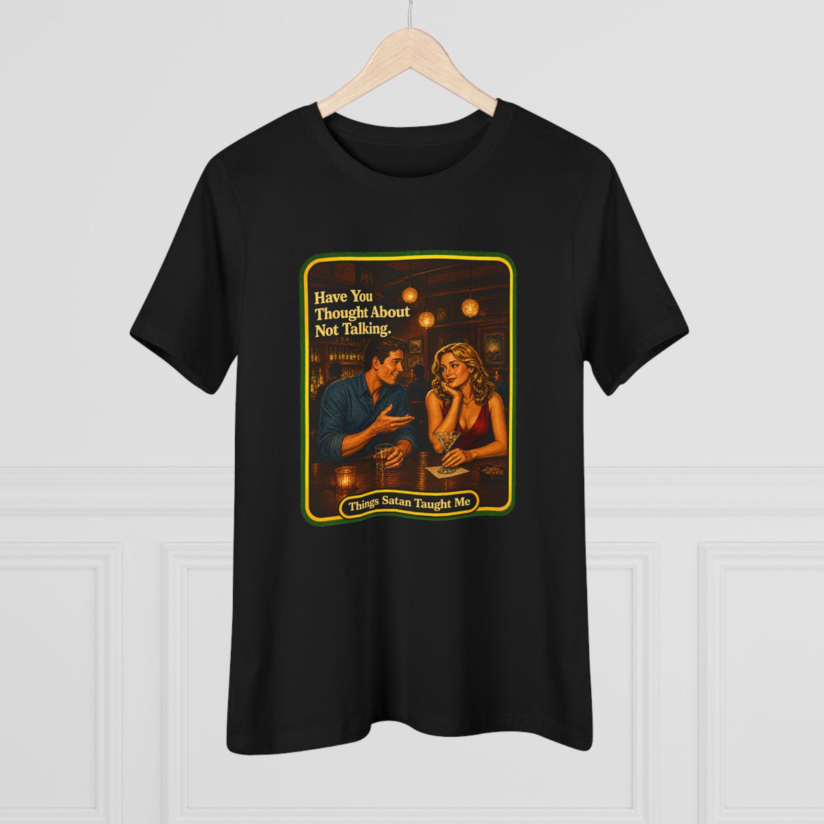 Have You Thought About Not Talking Women's Tee in Black, view 4