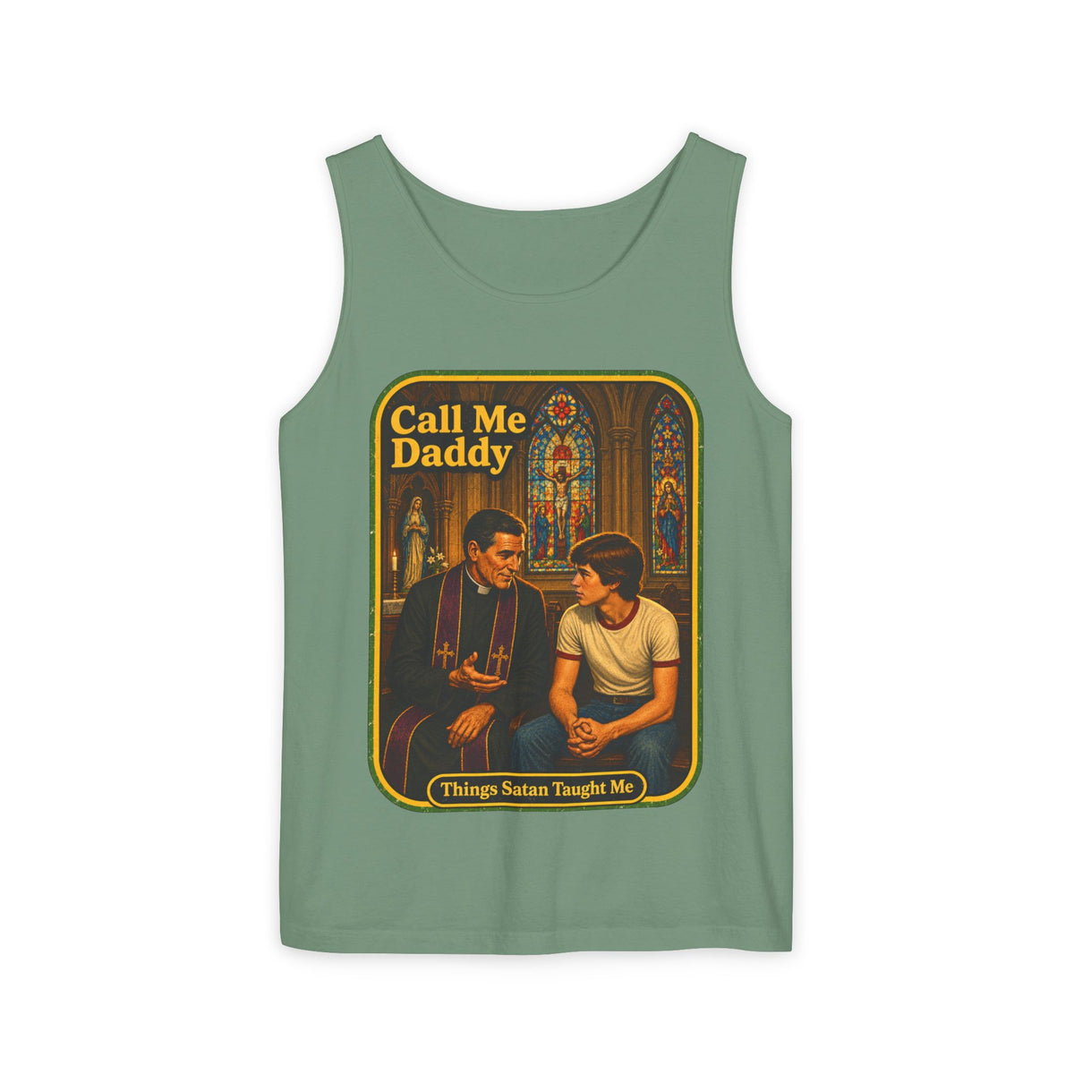 Call Me Daddy Wife Beater in Light Green, front