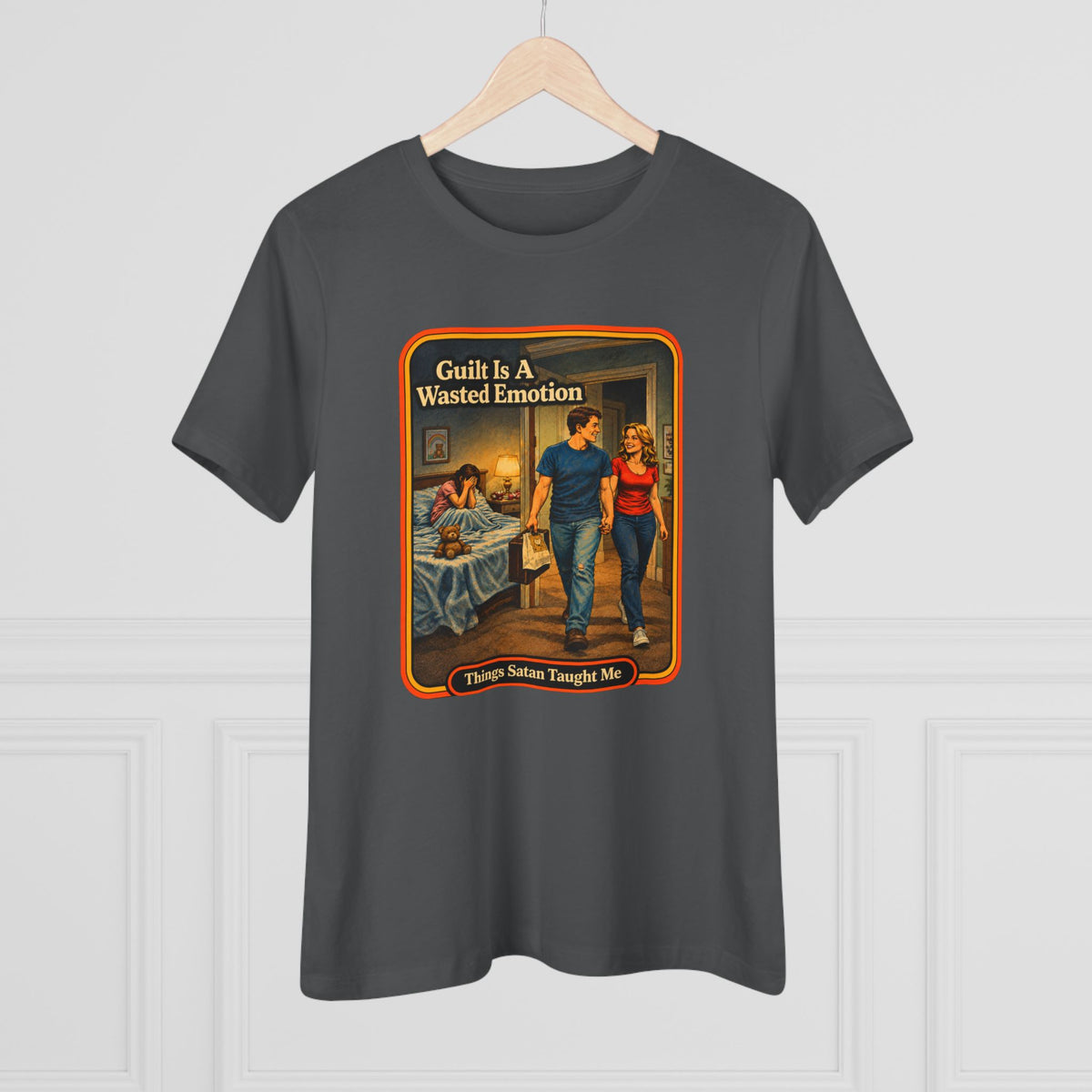 Guilt Is A Wasted Emotion Women's Tee in Asphalt, view 4