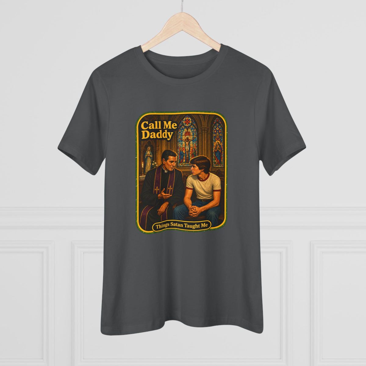 Call Me Daddy Women's Tee in Asphalt, view 4