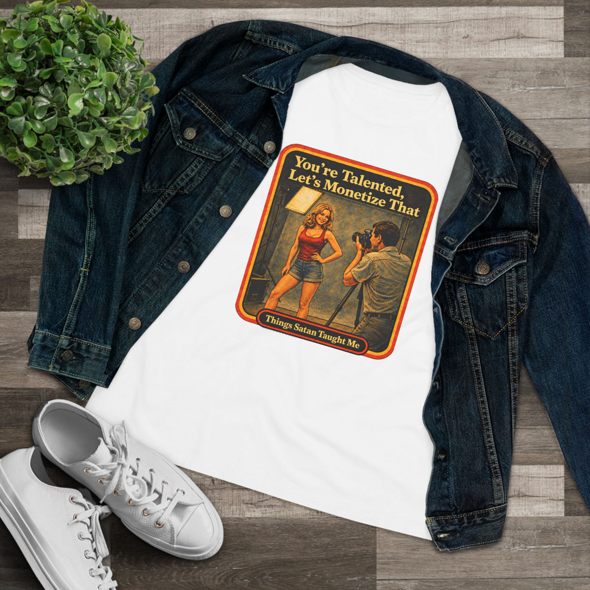 You're Talented, Let's Monetize That Women's Tee in White, view 3