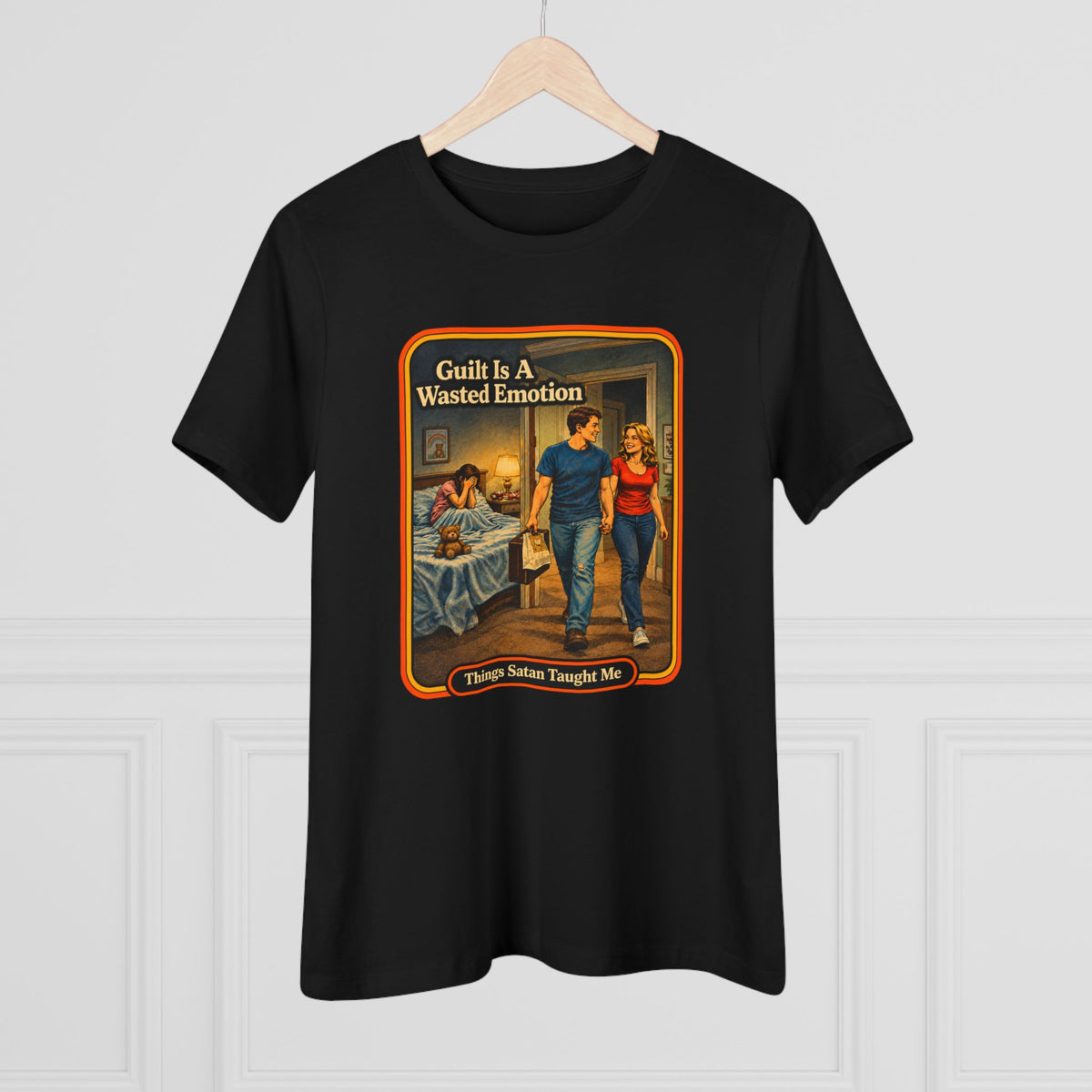 Guilt Is A Wasted Emotion Women's Tee in Black, view 4